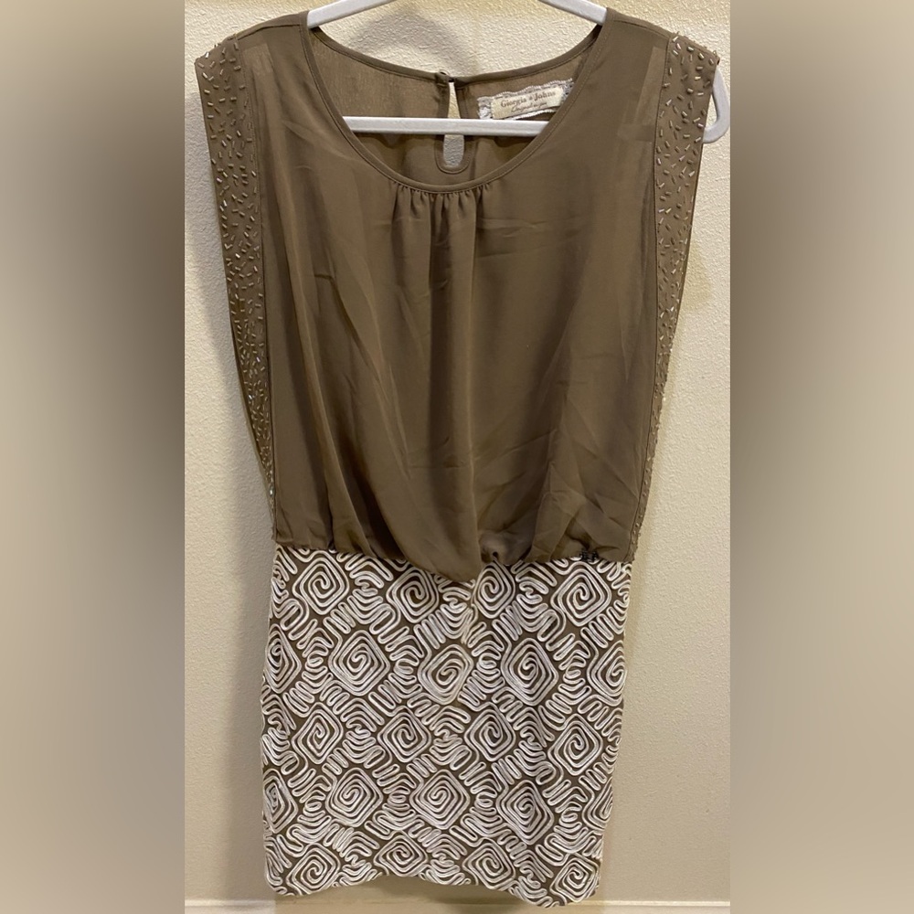 Giorgia & Johns embroidered Pencil Tight Sleeveless Dress Women's Sz Large